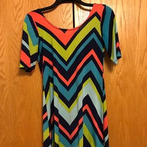 Multi colored chevron dress